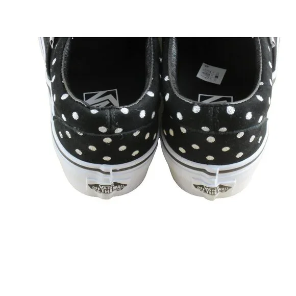 Vans Women's Classic Slip On Platform Suede Polka Dot Shoes Black White Sizes - Picture 6 of 7